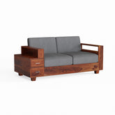 Woodora Solid Sheesham Wood 2 Seater Sofa (Natural Finish)
